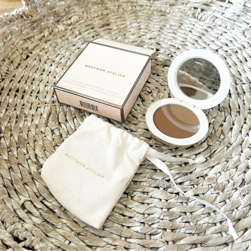 New Westman Atelier Vital Pressed Skincare Blurring Setting Powder Cafe - Picture 2 of 2